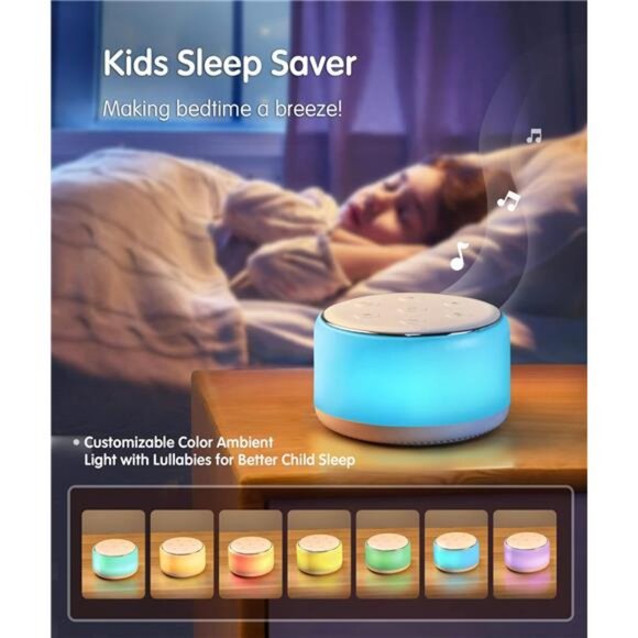 White Noise Sound Machine Baby for Sleeping with Night Light – 34 - Picture 4 of 16